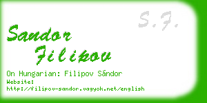 sandor filipov business card
